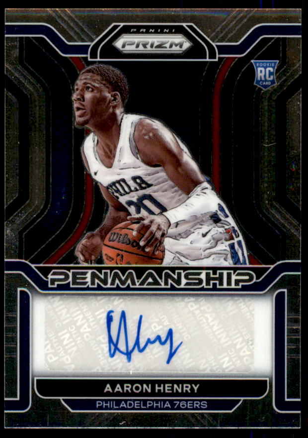 Aaron Henry rookie Card 2021-22 Panini Prizm Rookie Penmanship #37  Image 1