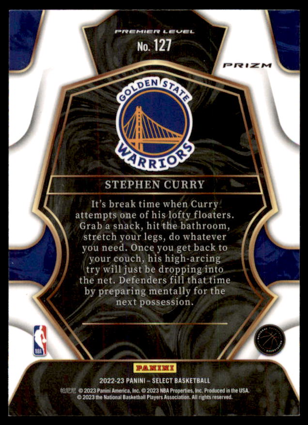 Stephen Curry Card 2022-23 Select Prizms Blue #127  Image 2