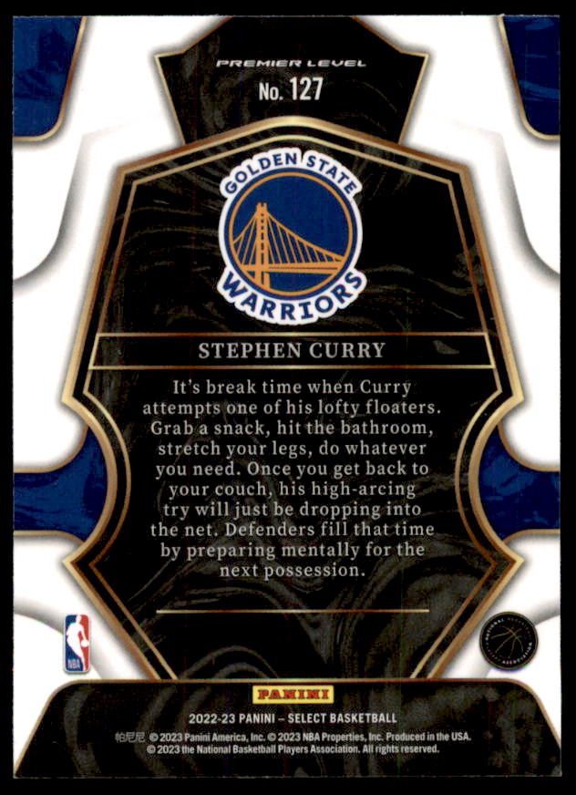 Stephen Curry Card 2022-23 Select Blue #127  Image 2