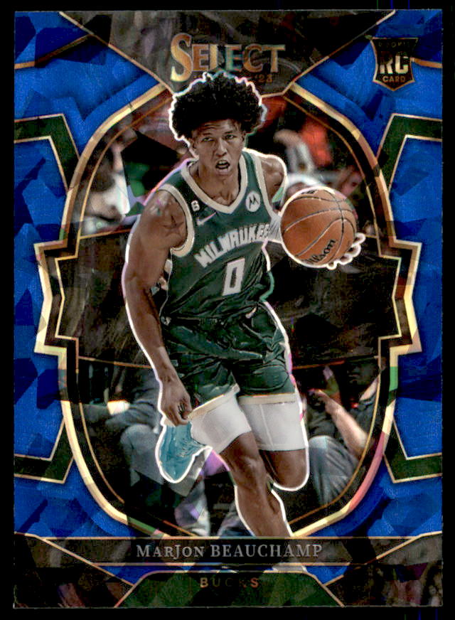 MarJon Beauchamp Rookie Card 2022-23 Select Prizms Blue Cracked Ice #75  Image 1