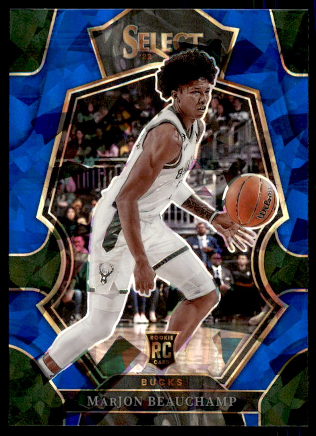 MarJon Beauchamp Rookie Card 2022-23 Select Prizms Blue Cracked Ice #179  Image 1