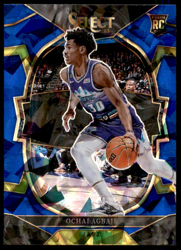 Ochai Agbaji Rookie Card 2022-23 Select Prizms Blue Cracked Ice #96  Image 1