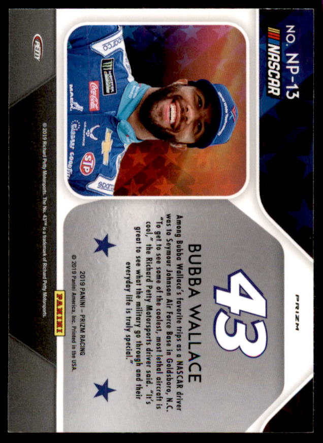 Bubba Wallace Card 2019 Panini Prizm National Pride Prizms #13  Image 2