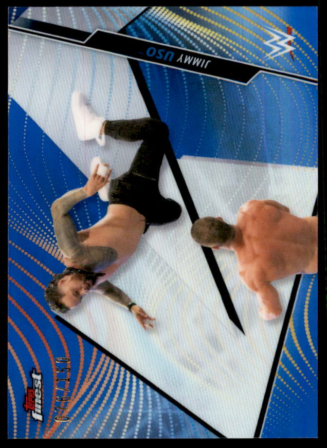 Jimmy Uso Card 2020 Finest WWE Blue Refractors #47  Image 1