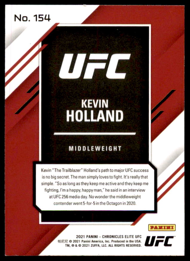 Kevin Holland Rookie Card 2021 Elite UFC Pink #154  Image 2