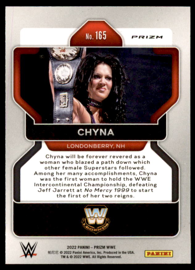 Chyna Card 2022 Panini Prizm WWE Prizms Green #165  Image 2