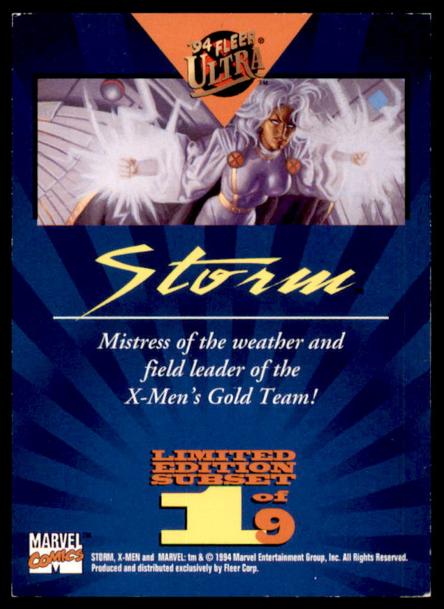 Storm Card 1994 Fleer Ultra X-Men Team Portraits #1  Image 2