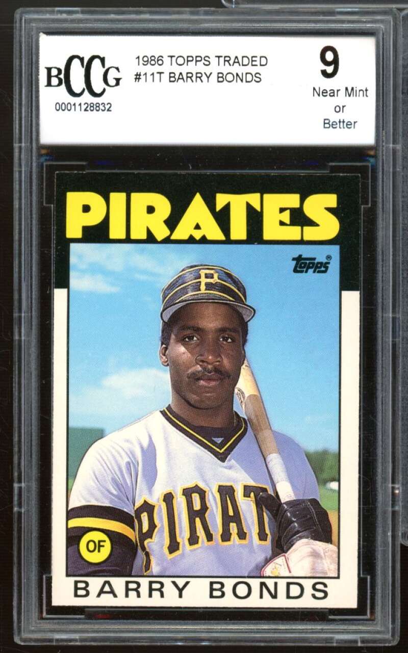 Barry Bonds Rookie Card 1986 Topps Traded #11T BCCG 9 Near Mint+ Image 1