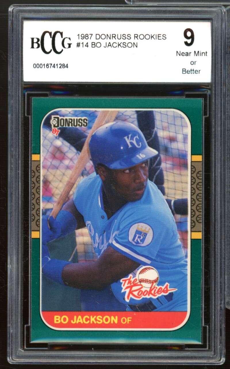 Bo Jackson Rookie Card 1987 Donruss The Rookies #14 BCCG 9 Near Mint+ Image 1