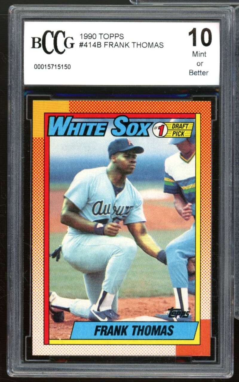 Frank Thomas Rookie Card 1990 Topps #414 BCCG 10 Mint+ Image 1