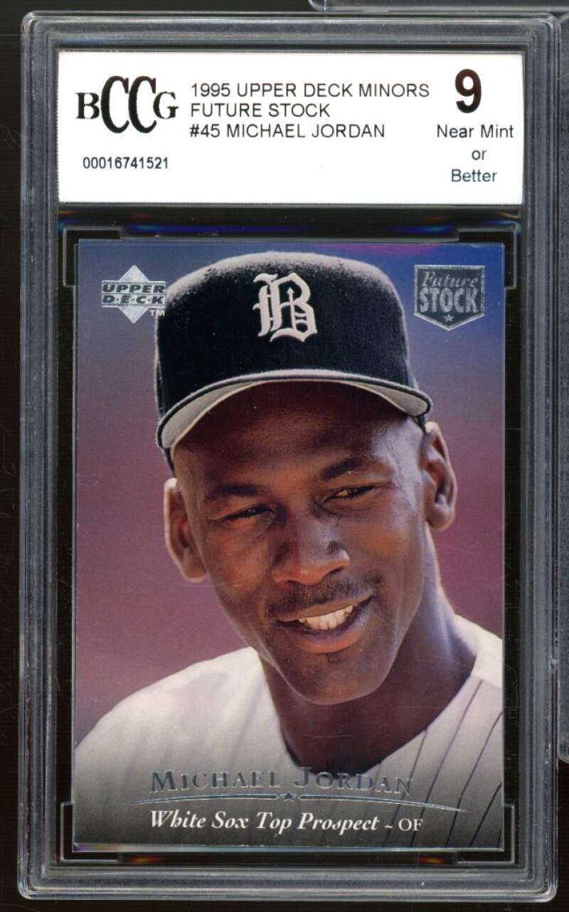 Michael Jordan Baseball Rookie 1995 UD Minors Future Stock BCCG 9 Near Mint+ Image 1