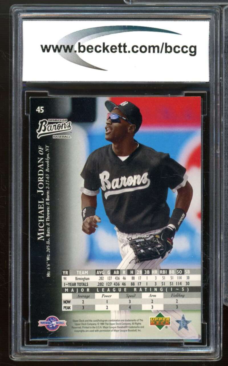 Michael Jordan Baseball Rookie 1995 UD Minors Future Stock BCCG 9 Near Mint+ Image 2