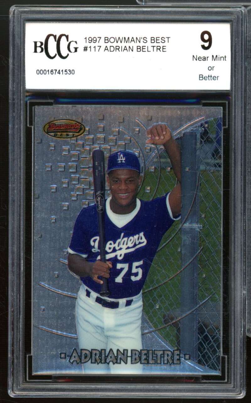 Adrian Beltre Rookie Card 1997 Bowman's Best #117 BCCG 9 Near Mint+ Image 1