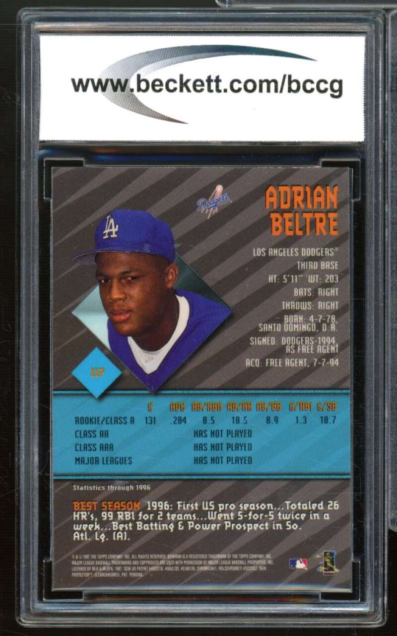 Adrian Beltre Rookie Card 1997 Bowman's Best #117 BCCG 9 Near Mint+ Image 2