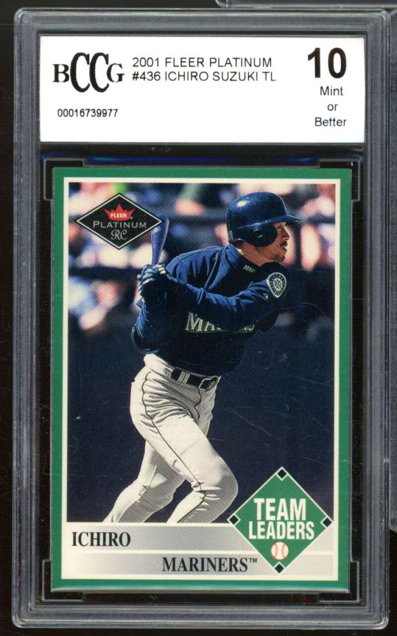 Ichiro Suzuki Rookie Card 2001 Fleer Platinum #436 BCCG 10 Mint+ Image 1