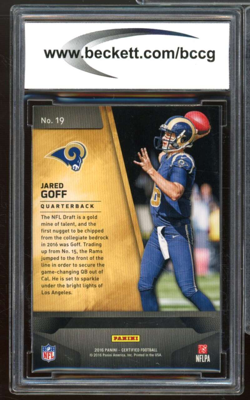 Jared Goff Rookie Card 2016 Panini Certified Gold Team #19 BCCG 10 Mint+ Image 2