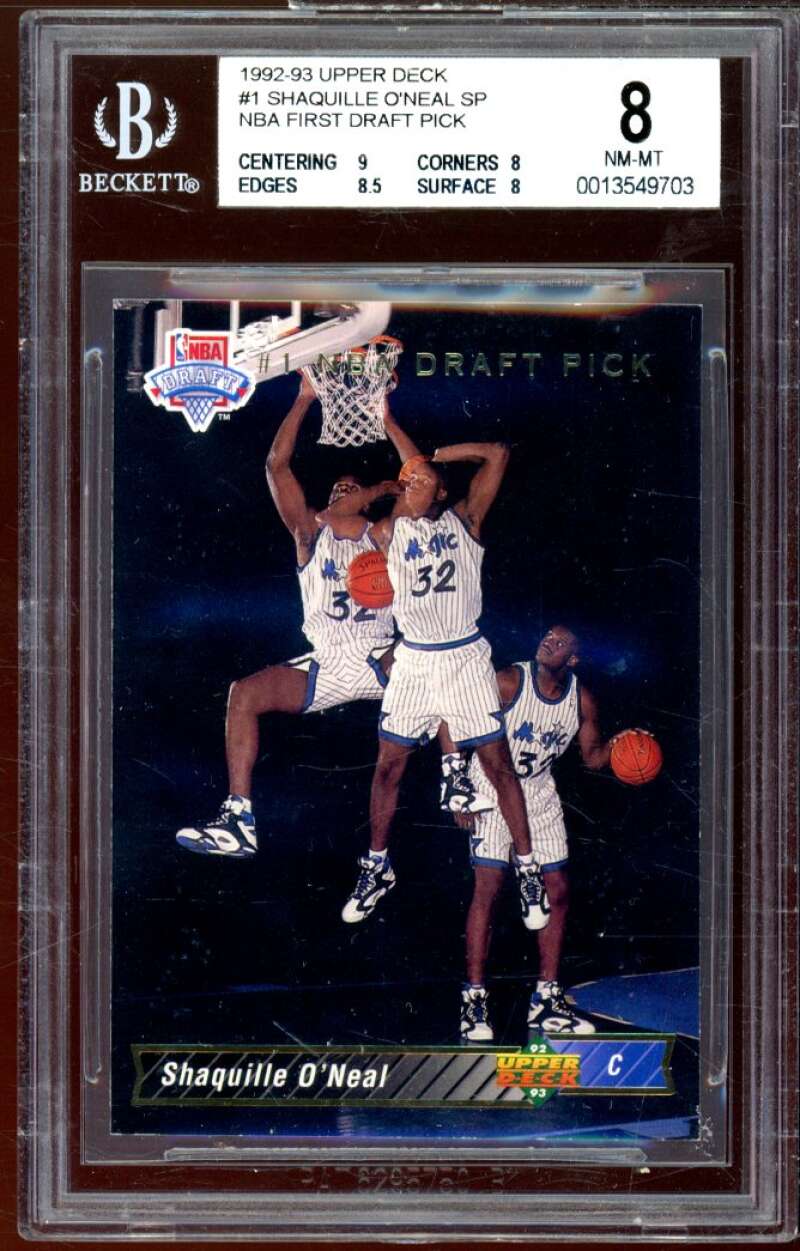 Shaquille O'Neal Rookie Card 1992-93 Upper Deck #1 BGS 8 (9 8 8.5 8) Image 1