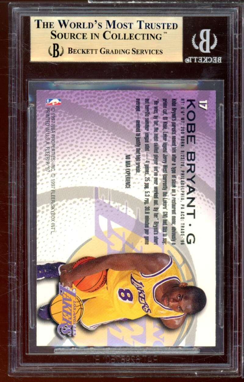 Kobe Bryant Rookie Card 1996-97 Fleer Sprite #17 BGS 9.5 Image 2