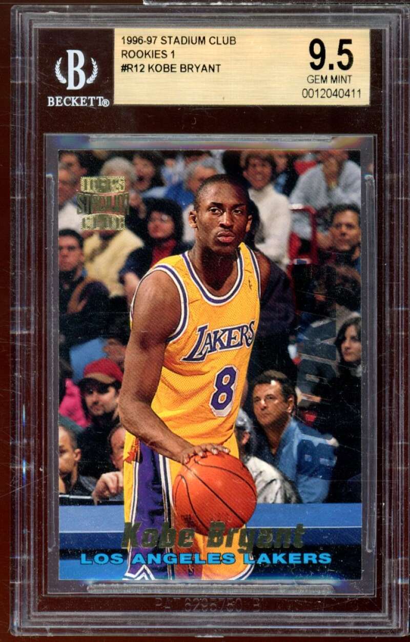 Kobe Bryant Rookie Card 1996-97 Stadium Club Rookies I #R12 BGS 9.5 Image 1