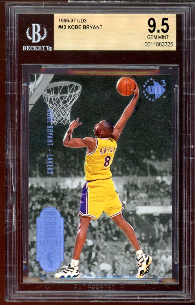 Kobe Bryant Rookie Card 1996-97 UD3 #43 BGS 9.5 Image 1