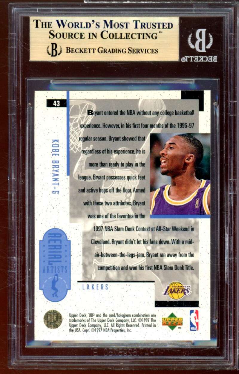 Kobe Bryant Rookie Card 1996-97 UD3 #43 BGS 9.5 Image 2