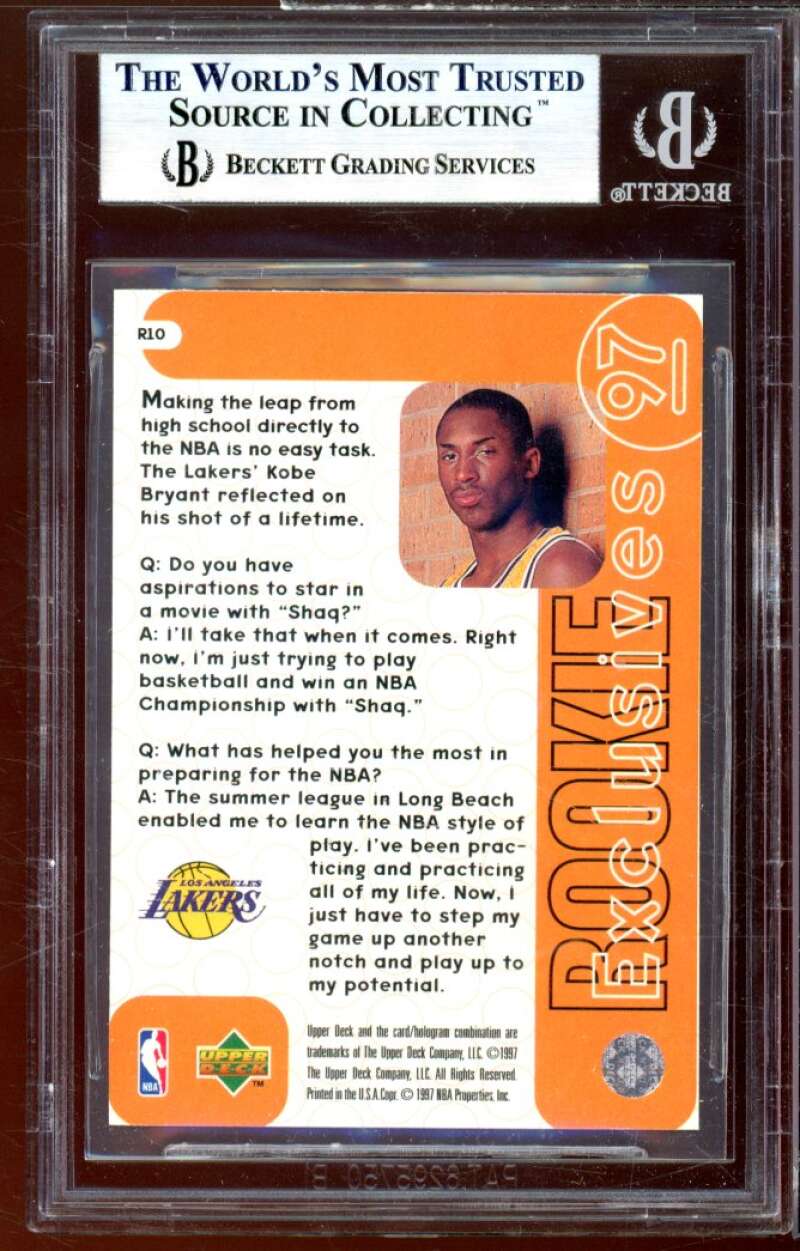 Kobe Bryant Rookie Card 1996-97 Upper Deck Rookie Exclusives #R10 BGS 9 Image 2