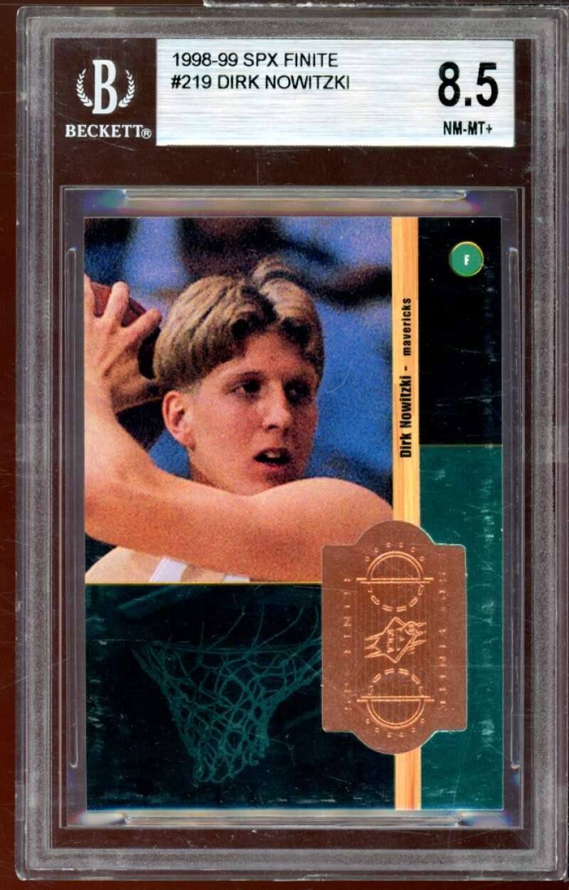 Dirk Nowitzki Rookie Card 1998-99 SPX Finite #219 BGS 8.5 (9.5 8.5 8.5 9) Image 1