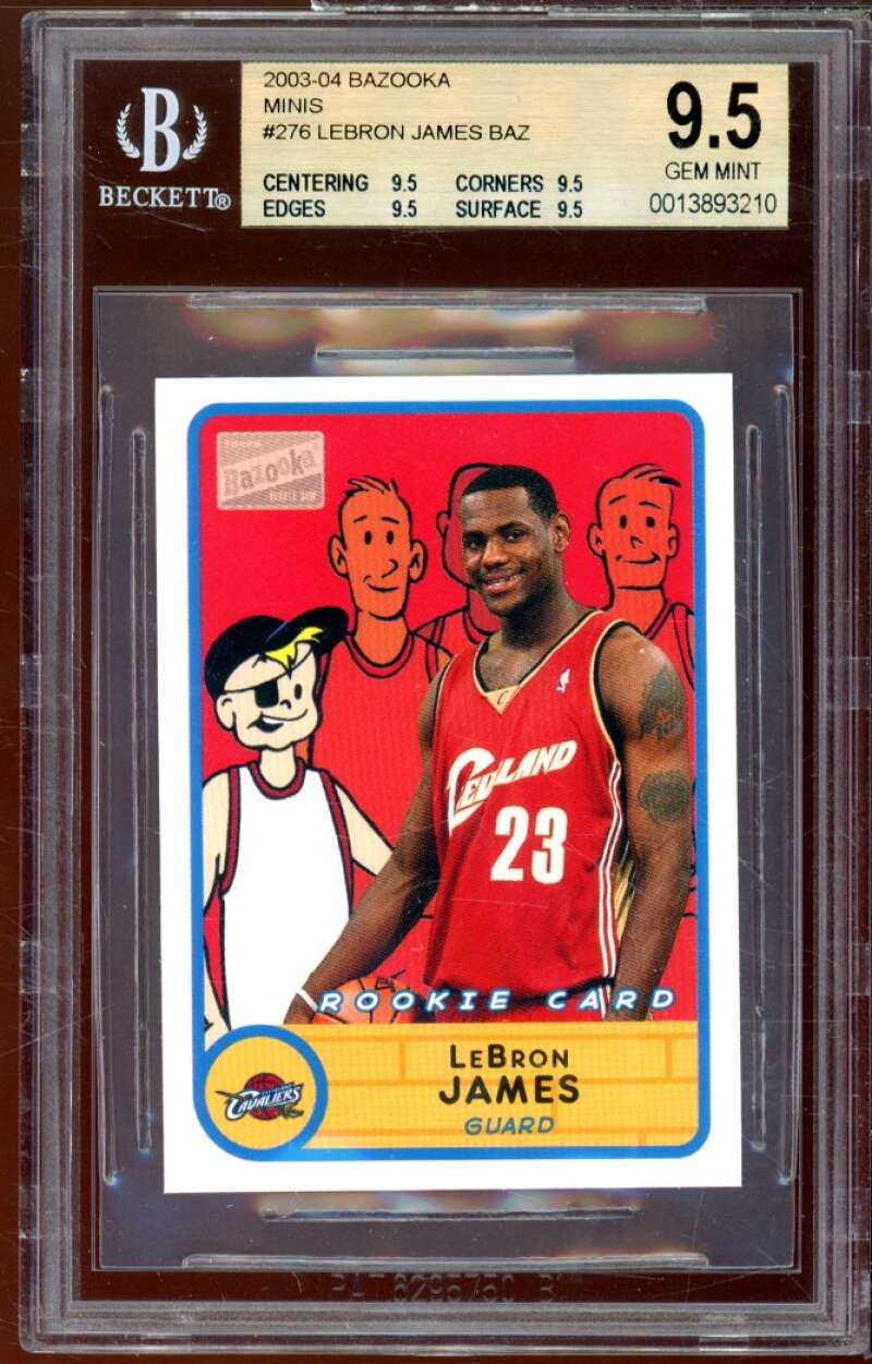 LeBron James Rookie Card 2003-04 Bazooka Minis #276 BGS 9.5 (9.5 9.5 9.5 9.5) Image 1