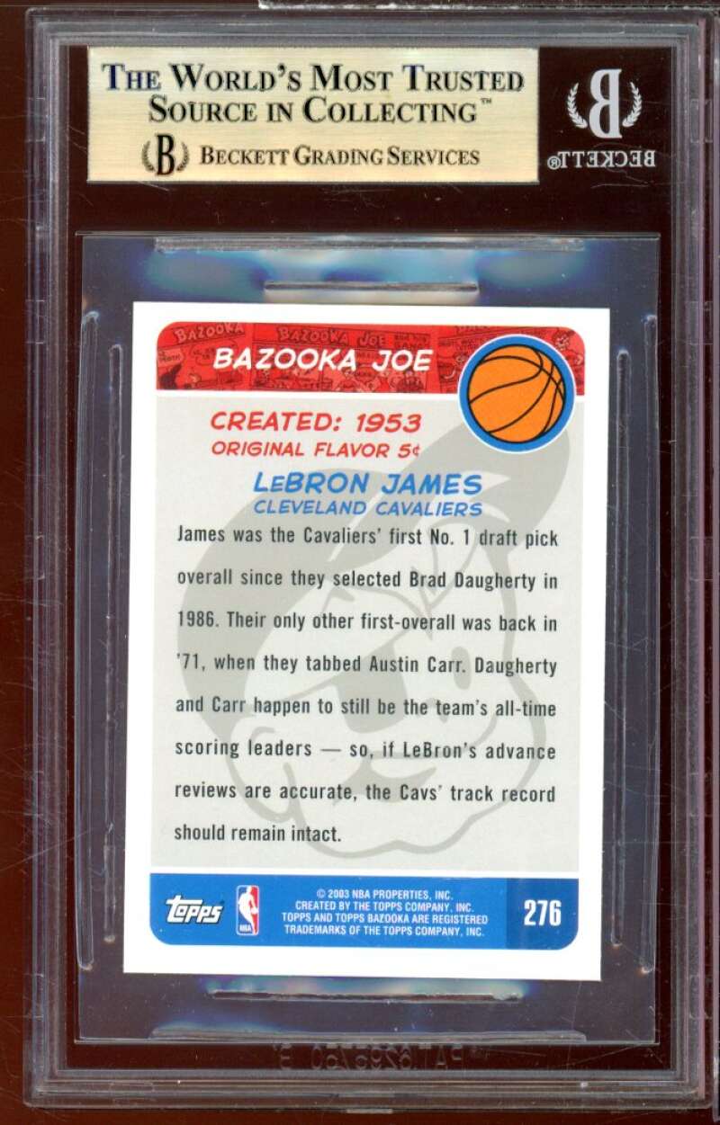 LeBron James Rookie Card 2003-04 Bazooka Minis #276 BGS 9.5 (9.5 9.5 9.5 9.5) Image 2