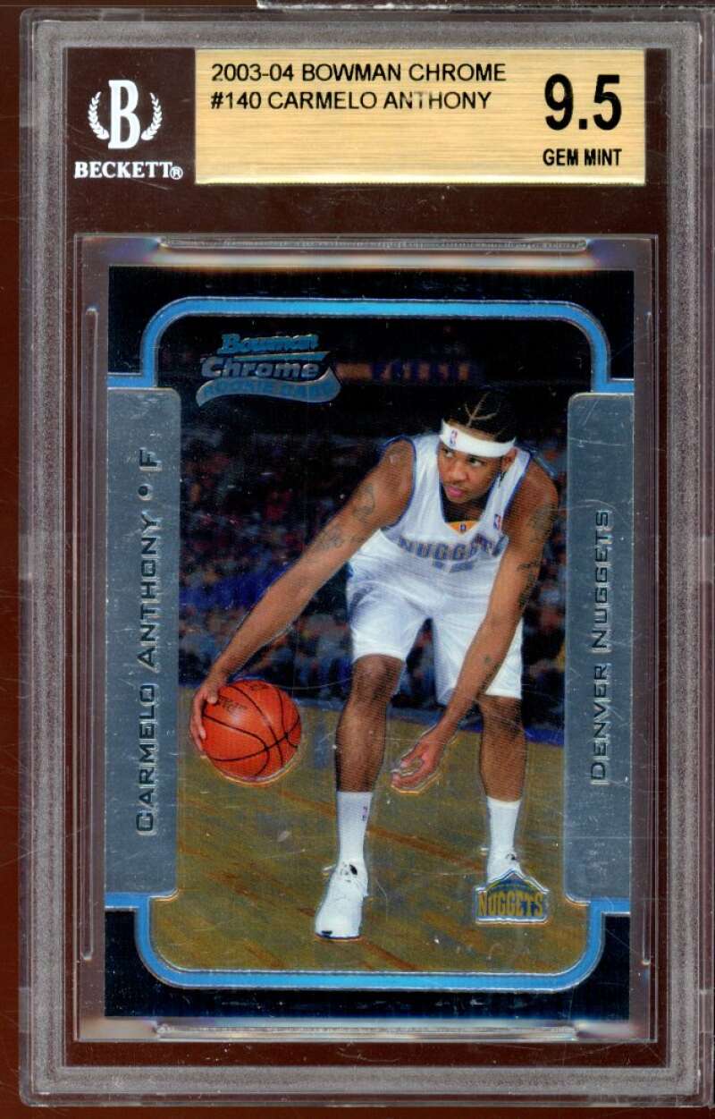 Carmelo Anthony Rookie Card 2003-04 Bowman Chrome #140 BGS 9.5 (9 9.5 9.5 9.5) Image 1