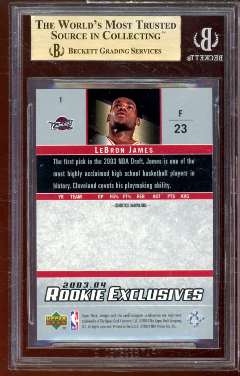 LeBron James Rookie Card 2003-04 UD Rookie Exclusives #1 BGS 9.5 (9.5 9 9.5 9.5) Image 2
