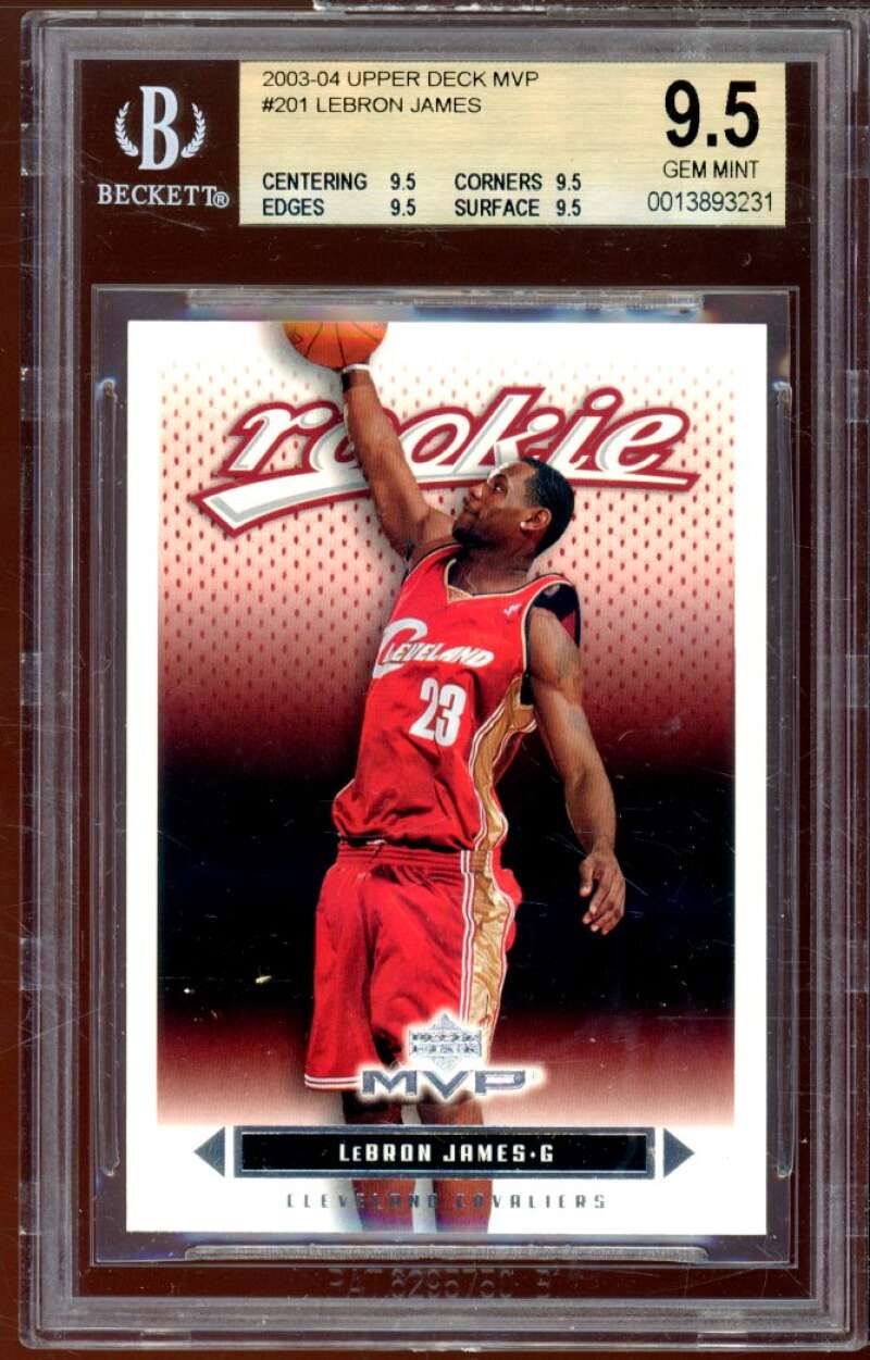 LeBron James Rookie Card 2003-04 Upper Deck MVP #201 BGS 9.5 (9.5 9.5 9.5 9.5) Image 1