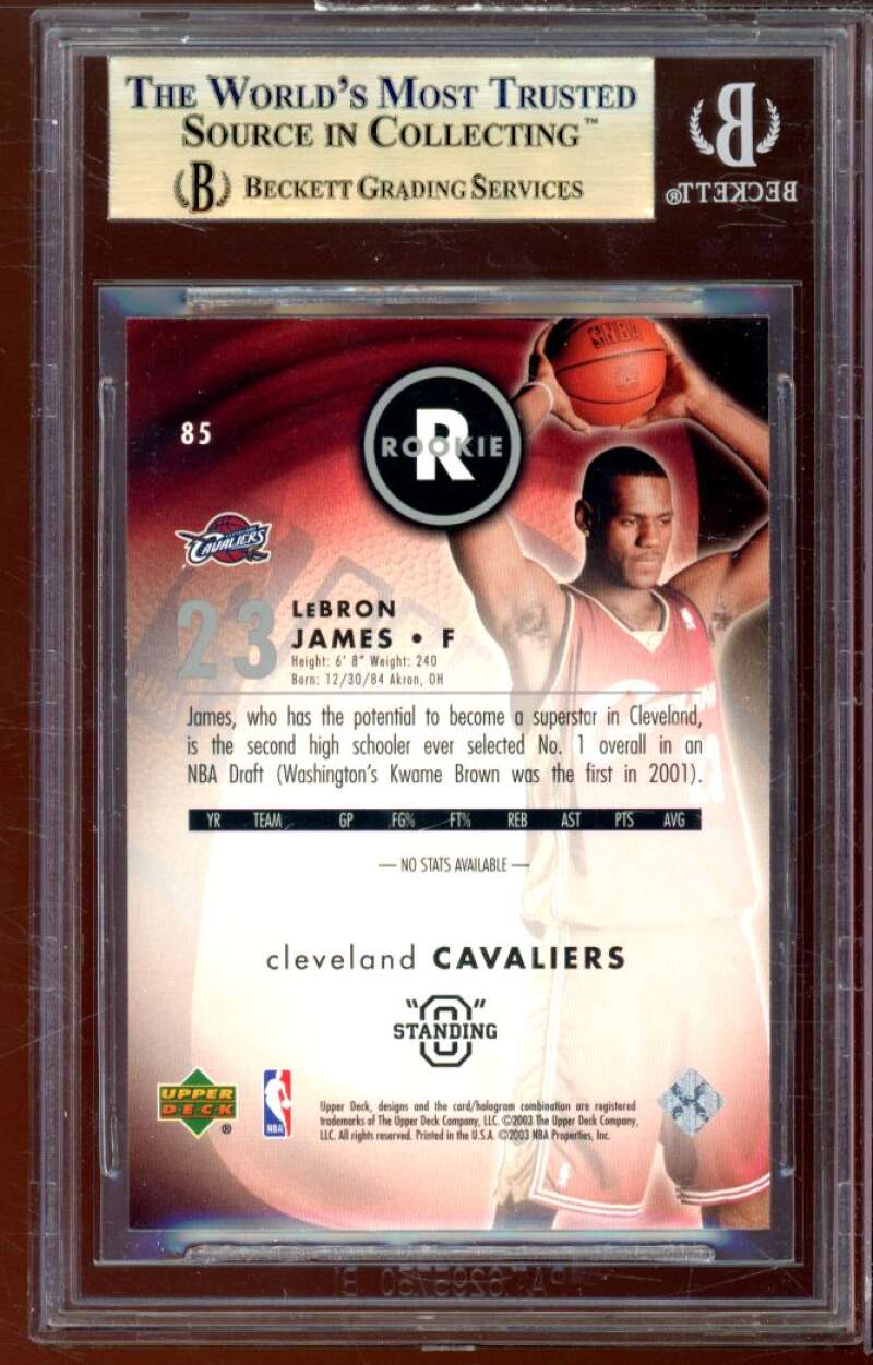 LeBron James Rookie 2003-04 Upper Deck Standing O #85 BGS 9.5 (9.5 9 9.5 9.5) Image 2