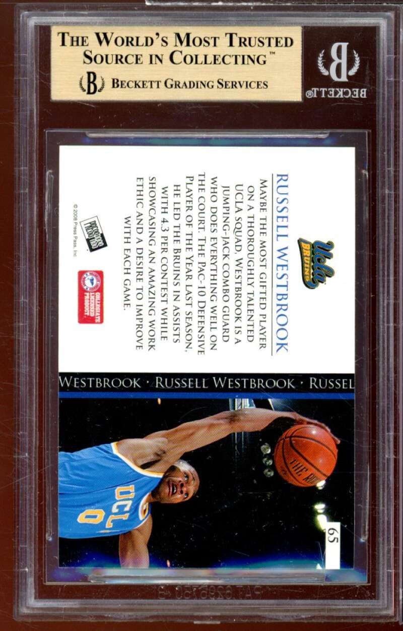 Russell Westbrook Rookie Card 2008 Press Pass #65 BGS 9.5 (10 9.5 9.5 9.5) Image 2