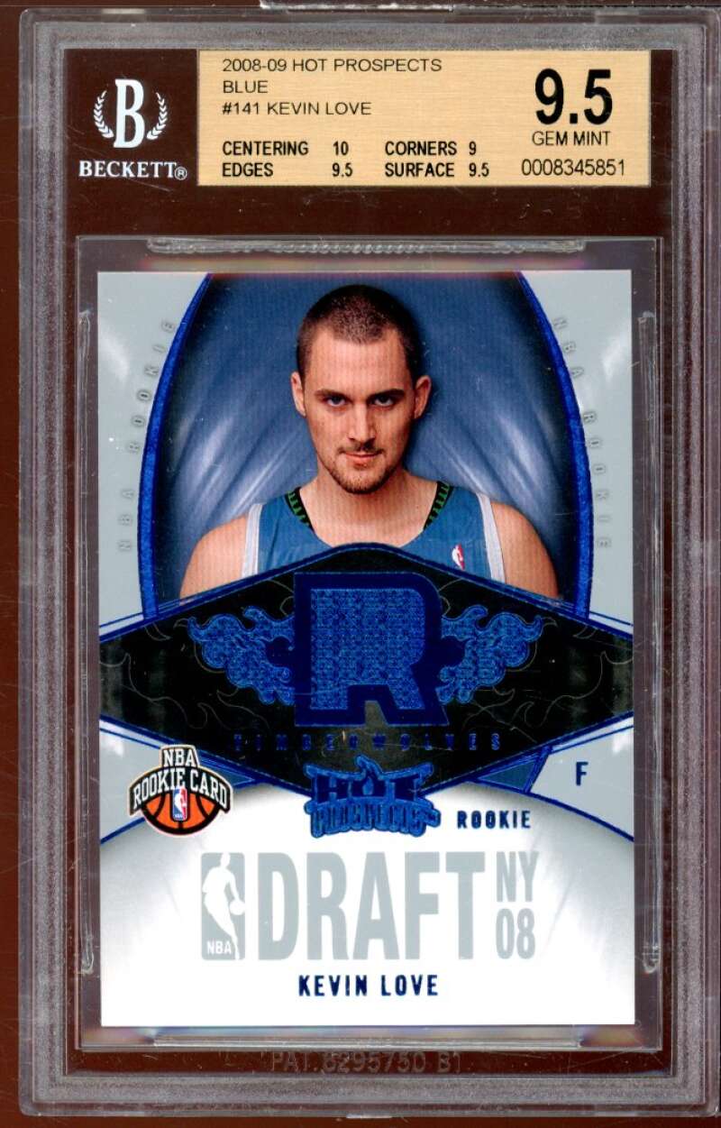 Kevin Love Rookie Card 2008-09 Hot Prospects Blue #141 BGS 9.5 (10 9 9.5 9.5) Image 1