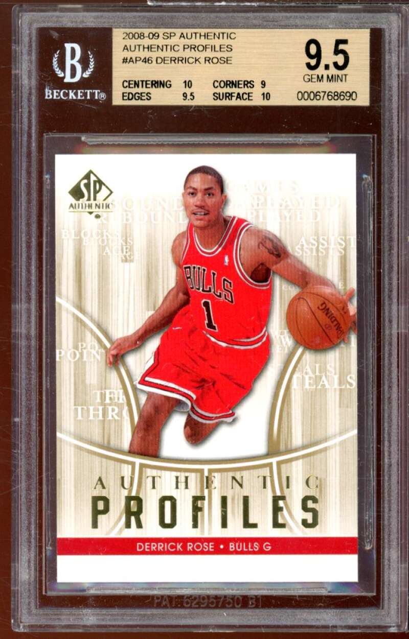 Derrick Rose Rookie 2008-09 SP Authentic Profiles #AP-46 BGS 9.5 (10 9 9.5 10) Image 1