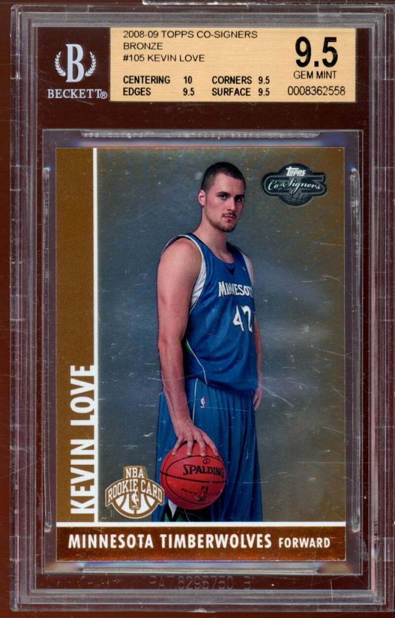 Kevin Love Rookie 2008-09 Topps Co-Signers Bronze #105 BGS 9.5 (10 9.5 9.5 9.5) Image 1