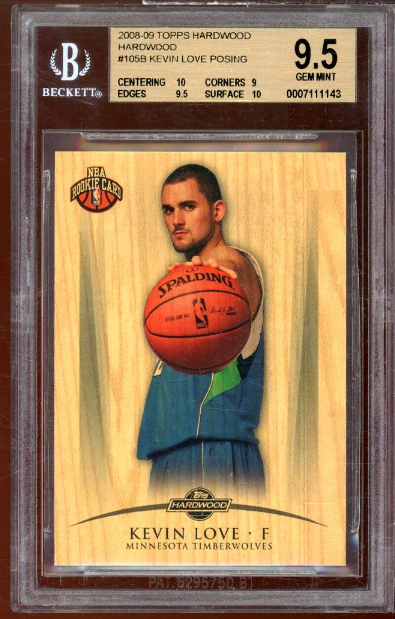 Kevin Love Rookie 2008-09 Topps Hardwood Hardwood #105 BGS 9.5 (10 9 9.5 10) Image 1