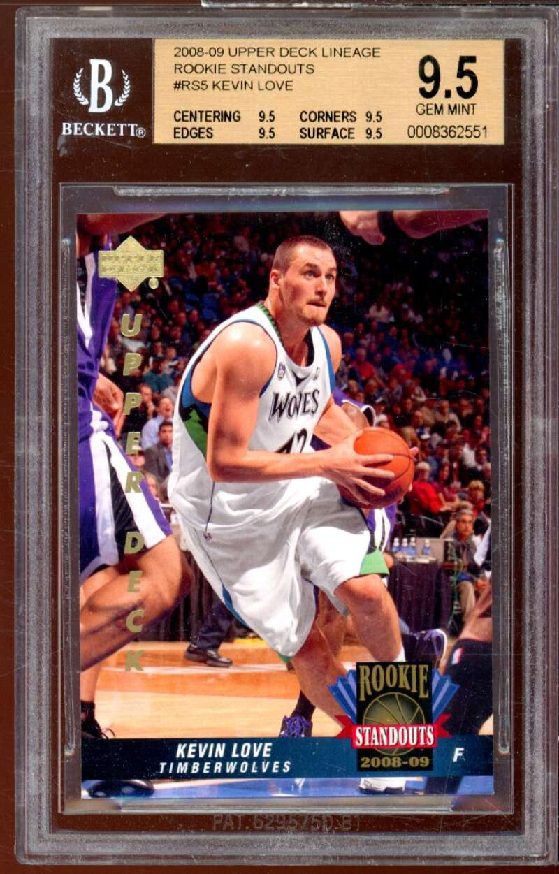 Kevin Love Rookie Card 2008-09 Upper Deck Lineage Rookie Standouts #RS-5 BGS 9.5 Image 1