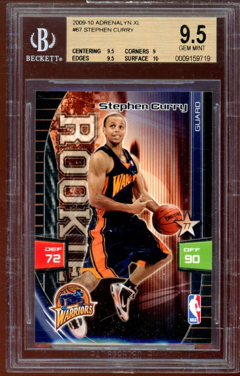 Stephen Curry Rookie 2009-10 Panini Adrenalyn XL #67 BGS 9.5 (9.5 9 9.5 10) Image 1