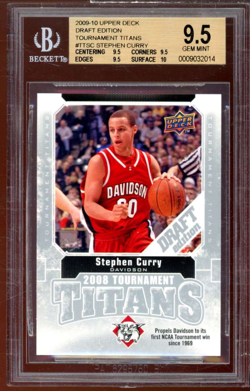 Stephen Curry Rookie 2009-10 UD Draft Edition TT #TT-SC BGS 9.5 (9.5 9.5 9.5 10) Image 1