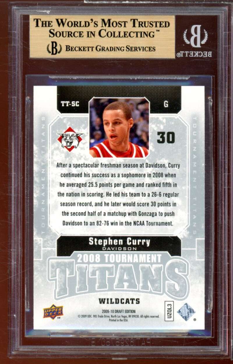 Stephen Curry Rookie 2009-10 UD Draft Edition TT #TT-SC BGS 9.5 (9.5 9.5 9.5 10) Image 2