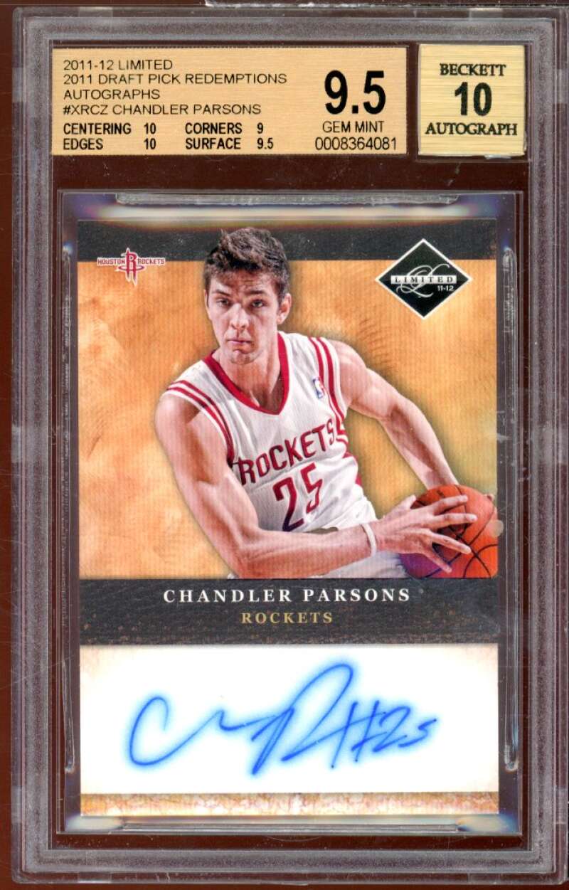 Chandler Parsons Rookie 2011-12 Leaf Limited DP Redemptions Auto #xrcz BGS 9.5 Image 1