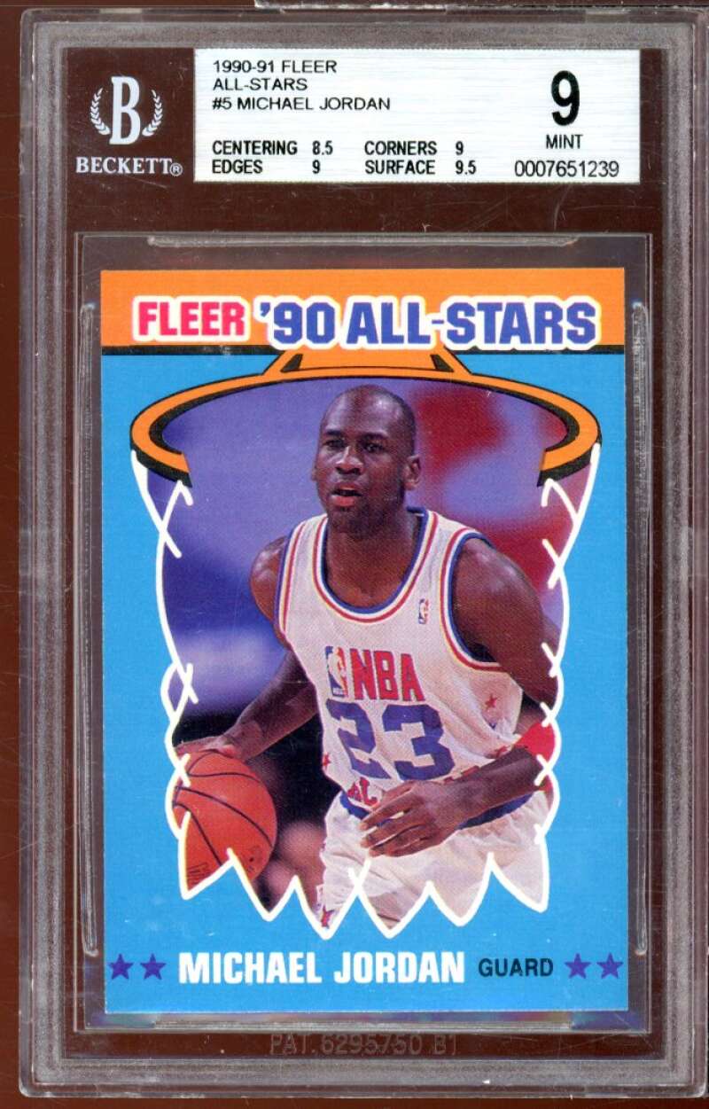 Michael Jordan Card 1990-91 Fleer #5 BGS 9 (8.5 9 9 9.5) Image 1