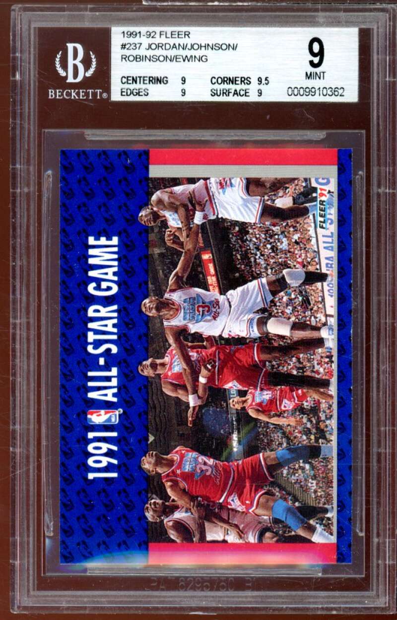 Michael Jordan All-Star Game Card 1991-92 Fleer #237 BGS 9 (9 9.5 9 9) Image 1