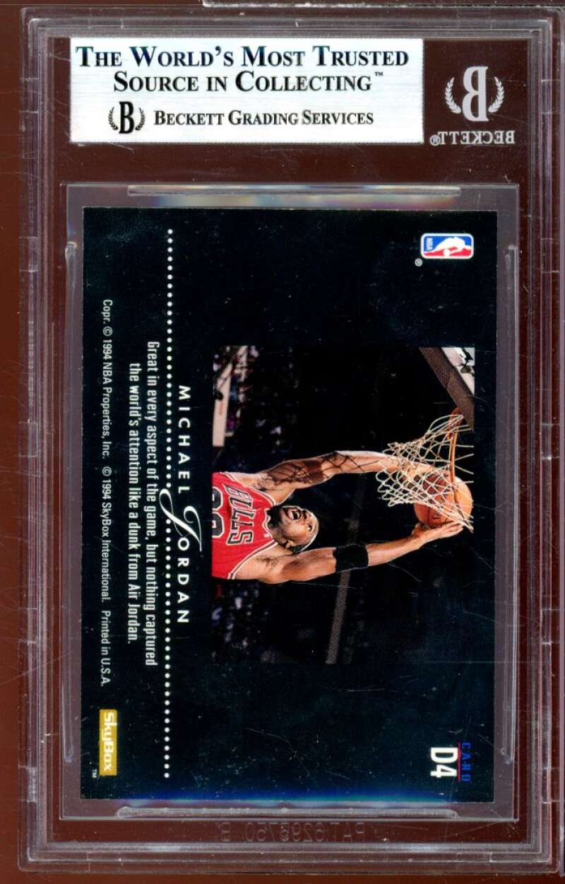 Michael Jordan Card 1993-94 SkyBox Dynamic Dunks #D4 BGS 9 (10 9 8.5 9.5) Image 2