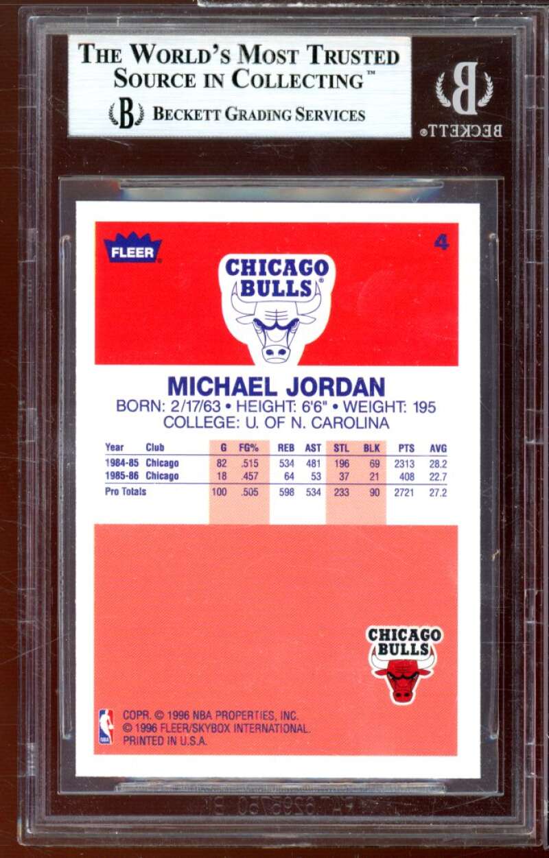 Michael Jordan Card 1996-97 Fleer Decade of Excellence #4 BGS 9 (9 9.5 9.5 9) Image 2