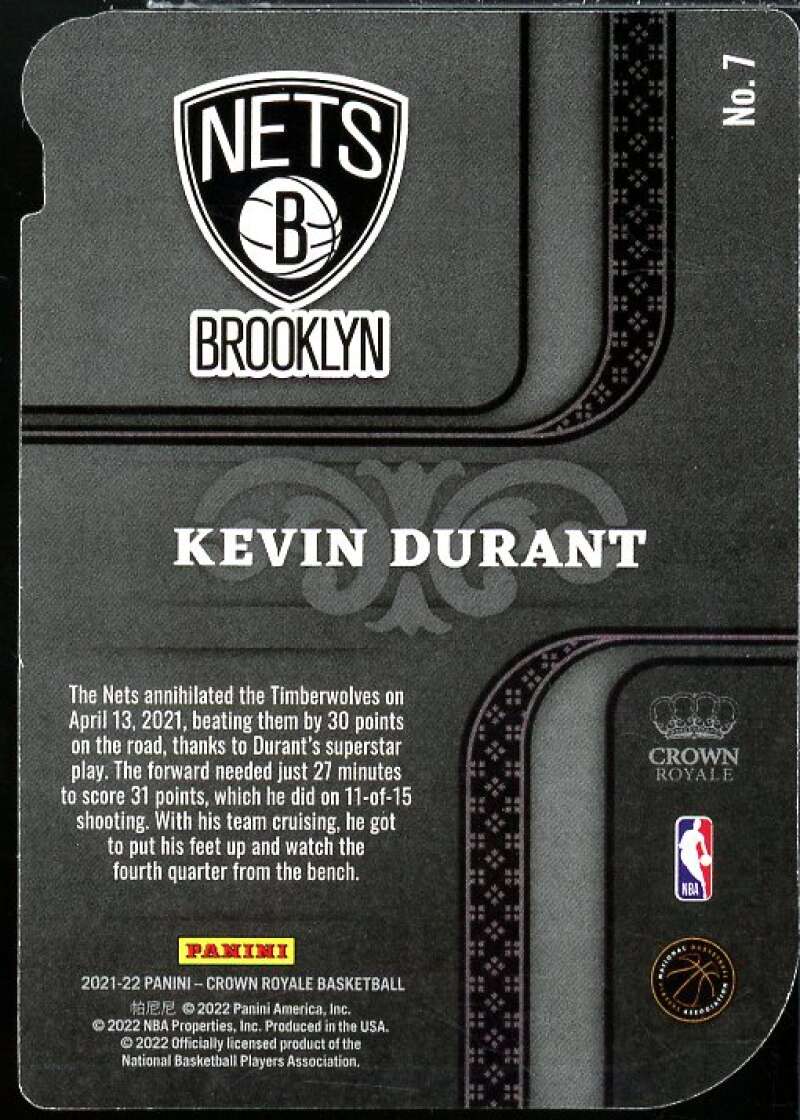 Kevin Durant Card 2021-22 Crown Royale Pivotal Players Asia Red #7  Image 2