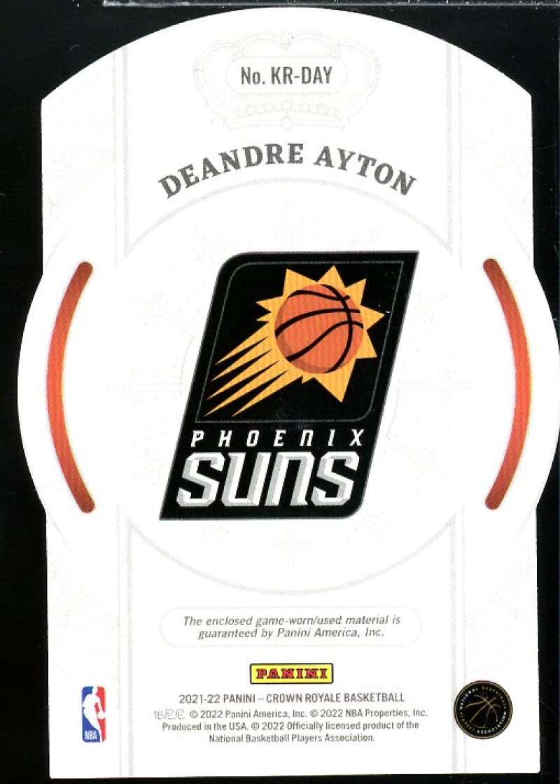 Deandre Ayton 2021-22 Crown Royale Knights of the Round Table Materials #28  Image 2