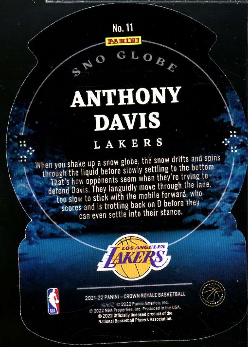 Anthony Davis Card 2021-22 Crown Royale Sno Globe Asia Red #11  Image 2